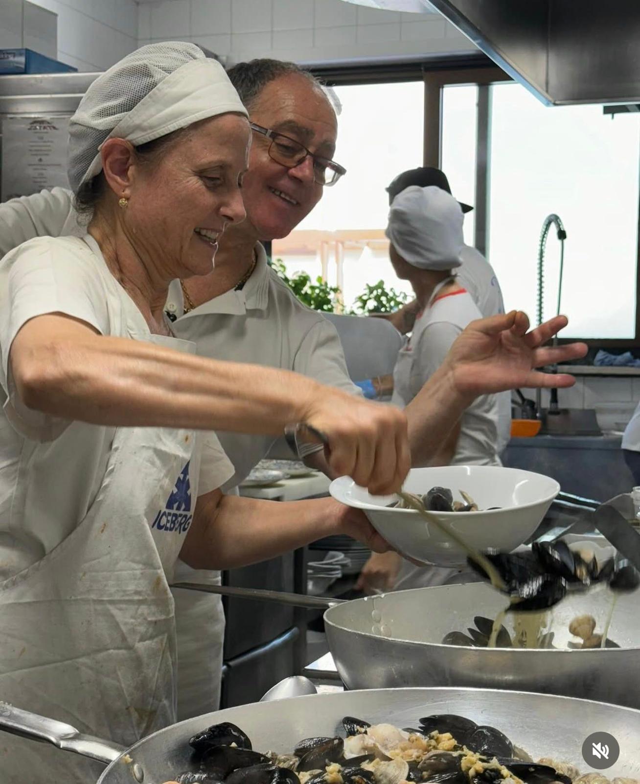 Preparazione di un piatto di mare